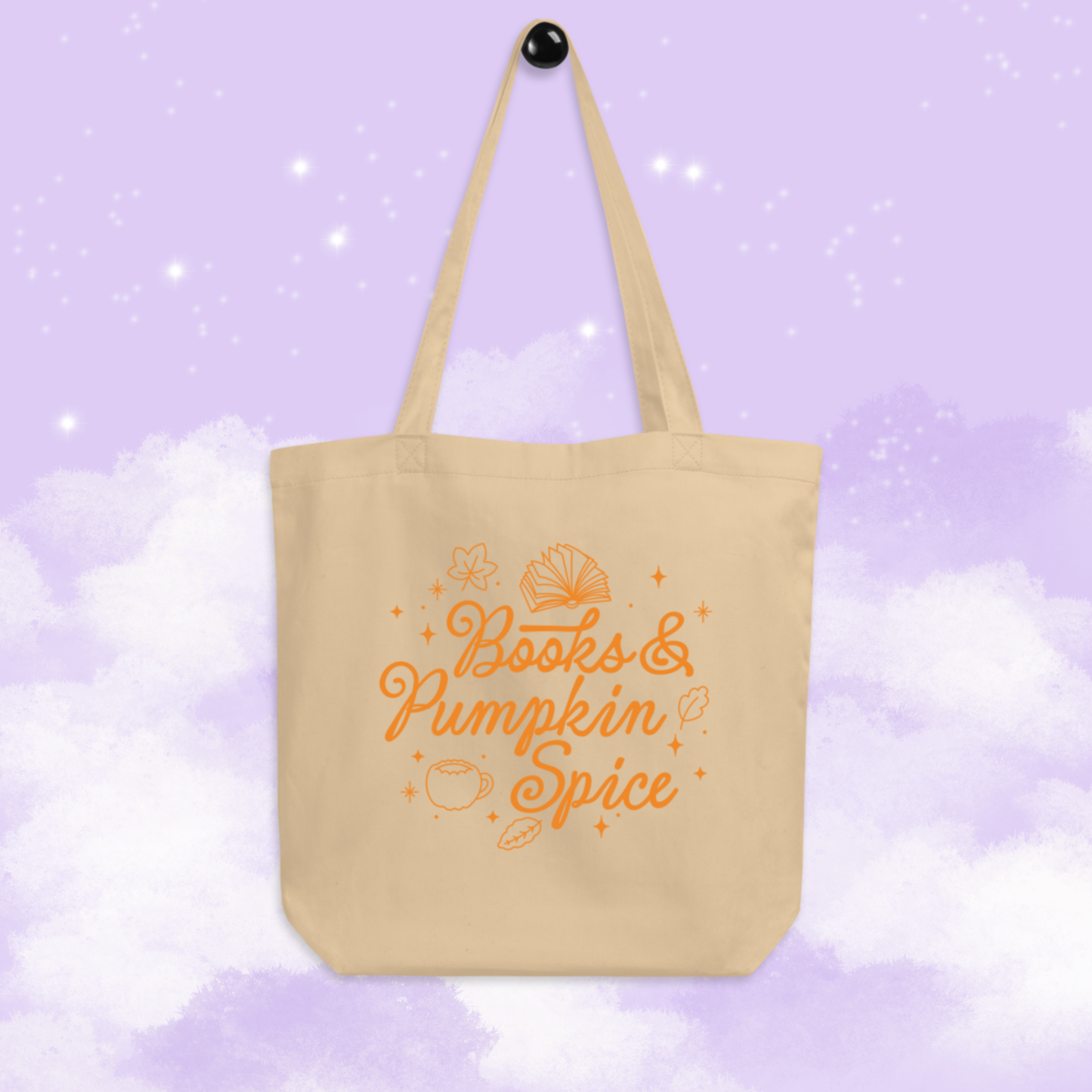 Books & Pumpkin Spice Autumn Eco Tote Bag