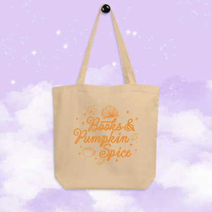 Books & Pumpkin Spice Autumn Eco Tote Bag
